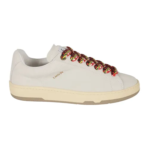 Lanvin , White Leather Low-Top Sneakers ,White male, Sizes: