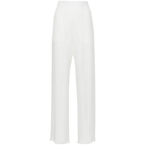 Lanvin , White Pleated Trousers ,White female, Sizes: