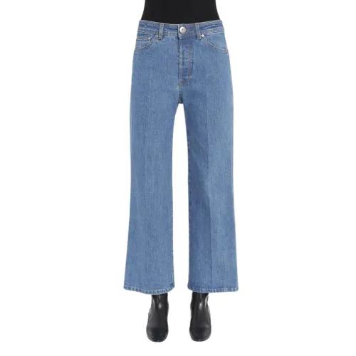 Lanvin , Wide Leg Jeans - High Waist, Light Blue Wash ,Blue female, Sizes: