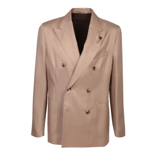 Lardini , Beige Wool-Cashmere Blend Jacket ,Beige male, Sizes: