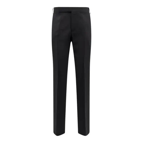 Lardini , Black Silk Blend Trousers ,Black male, Sizes: