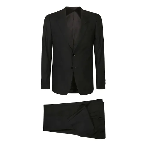 Lardini , Classic Nero Kosmo Suit ,Black male, Sizes: