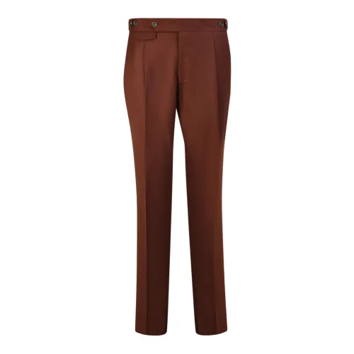 Lardini , Lardini stretch wool trousers, a garment with simple but refined lines ,Brown male, Sizes: