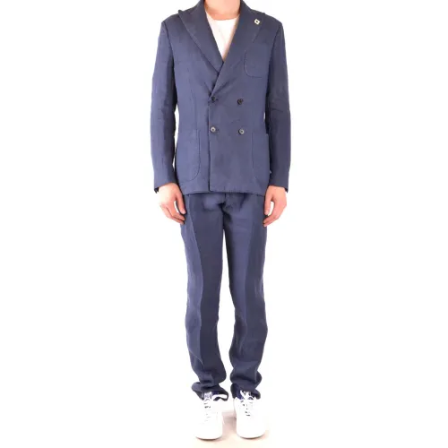 Lardini , M Eg468Avegr52207849Tc Wool Suit ,Blue male, Sizes: