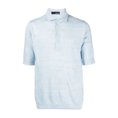 Lardini , Men&amp;amp;#39;s Clothing T-Shirts &amp;amp;amp; Polo Shirt Clear Blue Ss23 ,Blue male, Sizes: