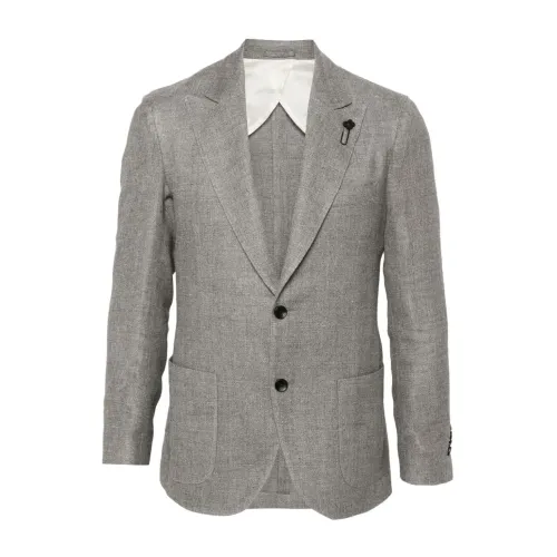 Lardini , Men's Clothing Outerwear Black Ss24 ,Gray male, Sizes: