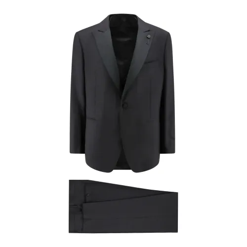 Lardini , Men's Clothing Suits Black Ss24 ,Black male, Sizes: