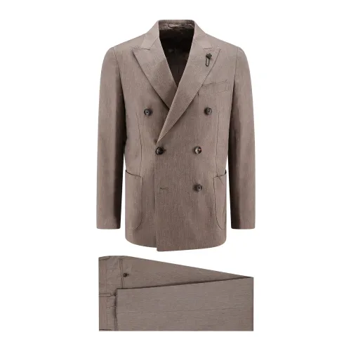 Lardini , Men's Clothing Suits Brown Ss24 ,Brown male, Sizes: