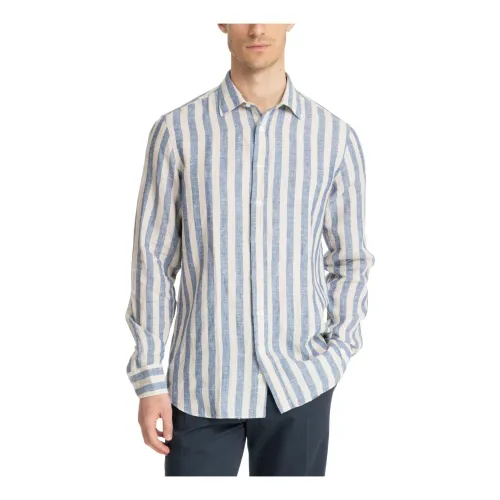 Lardini , Striped Multicolour Button Closure Shirt ,Beige male, Sizes: