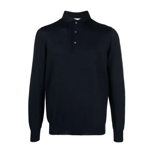 Lardini , Stylish Wool Polo Shirt for Men ,Blue male, Sizes: