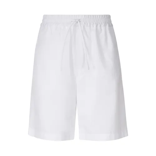 Lardini , White Cotton Elastic Drawstring Shorts ,White male, Sizes:
