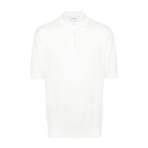 Lardini , White Polo Shirt with Embroidered Logo ,White male, Sizes: