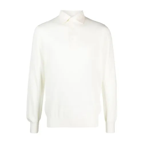 Lardini , Wool Polo Shirt, Regular Fit ,White male, Sizes: