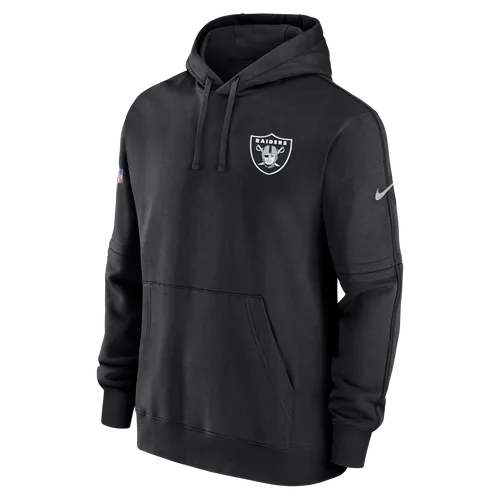 Las Vegas Raiders Sideline Club Men's Nike NFL Pullover Hoodie - Black - Polyester