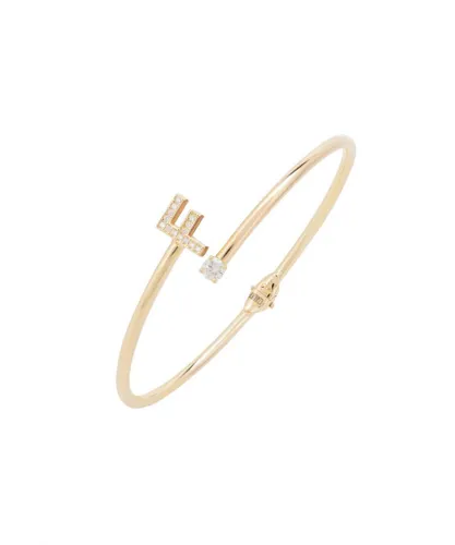 Latelita Womens Initial Bangle Gold F - Yellow Sterling Silver - One Size