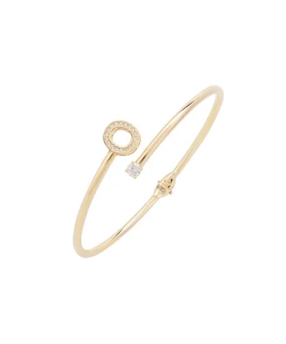 Latelita Womens Initial Bangle Gold O - Yellow Sterling Silver - One Size