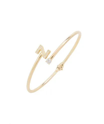 Latelita Womens Initial Bangle Gold Z - Yellow Sterling Silver - One Size