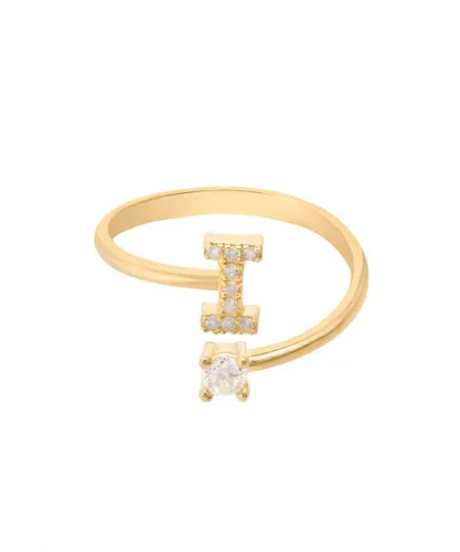 Latelita Womens Initial Ring Gold I - Yellow Sterling Silver - One Size