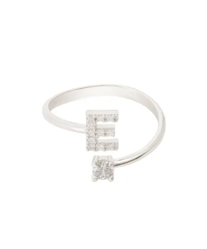 Latelita Womens Initial Ring Silver E Sterling Silver - One Size