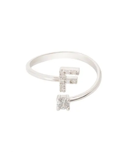 Latelita Womens Initial Ring Silver F Sterling Silver - One Size