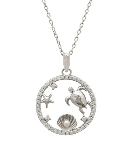 Latelita Womens Oceania Pendant Necklace Silver - Pink Sterling Silver - One Size