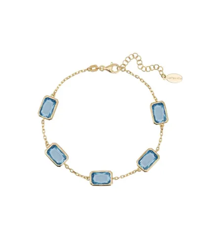 Latelita Womens Portofino Bracelet Gold Blue Topaz Sterling Silver - One Size