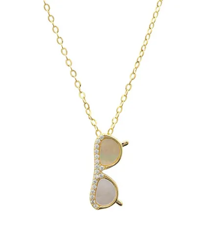 Latelita Womens Sunglasses Mother Of Pearl Necklace Gold - White Sterling Silver - One Size