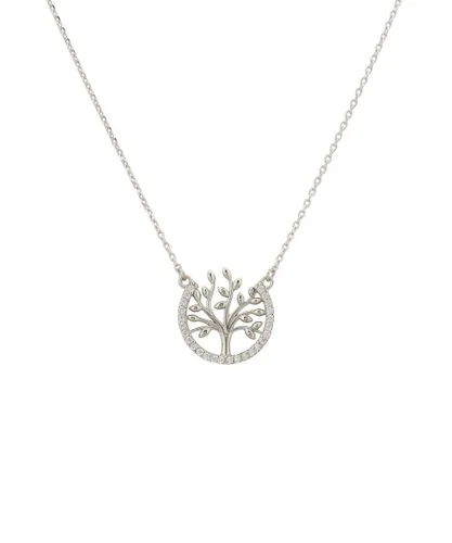 Latelita Womens Tree Of Life Open Circle Necklace Silver Sterling Silver - One Size