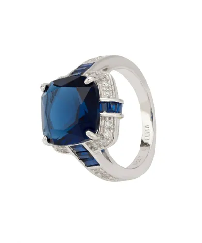 Latelita Womens Windsor Silver Ring Sapphire - Blue Sterling Silver - Size Q