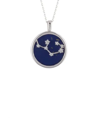 Latelita Womens Zodiac Lapis Lazuli Gemstone Star Constellation Pendant Necklace Silver Sagittarius - Blue Sterling Silver - One Size