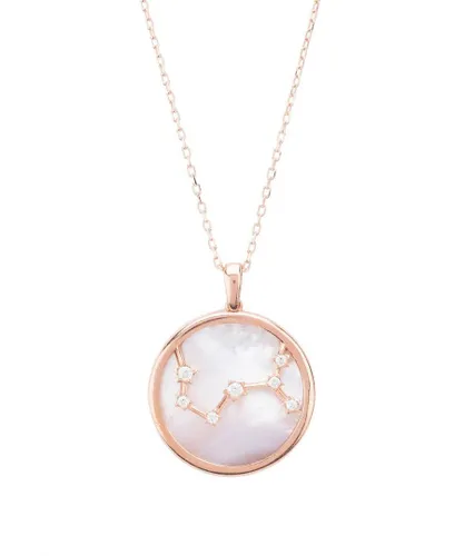 Latelita Womens Zodiac Mother Of Pearl Gemstone Star Constellation Pendant Necklace Scorpio - White Sterling Silver - One Size