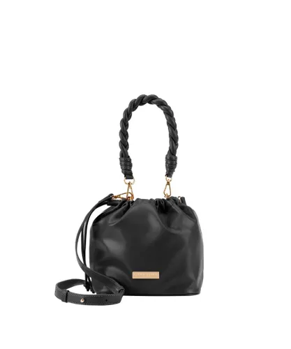 Laura Ashley Womens Black CrossBody Bag Faux Leather - One Size