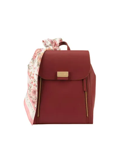 Laura Ashley Womens Burgundy Backpack Faux Leather - One Size