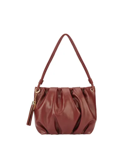 Laura Ashley Womens Burgundy Shoulder Bag Faux Leather - One Size