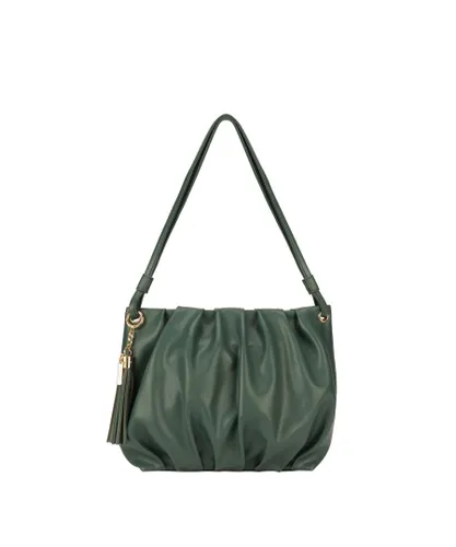 Laura Ashley Womens Petrol Green Shoulder Bag - Forest Green Faux Leather - One Size