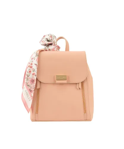 Laura Ashley Womens Pink Backpack Faux Leather - One Size