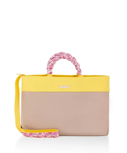 Laura Ashley Womens Yellow Tote Bag - One Size