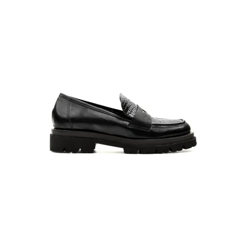 Laura Bellariva , 7108-B Abr.cocco Nero Womens Flat Shoes ,Black female, Sizes: