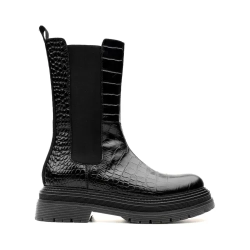 Laura Bellariva , Black Leather Boots ,Black female, Sizes: