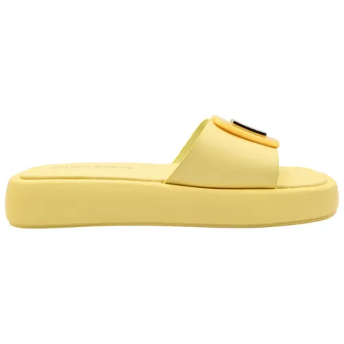 Laura Biagiotti , Lemon Calf Sneakers ,Yellow female, Sizes: