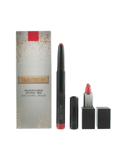 Laura Mercier Womens Lip Duo Red Cosmetic Set Gift Set : Lip Colour 2.75 - Matte Lipstick 1.4g - One Size