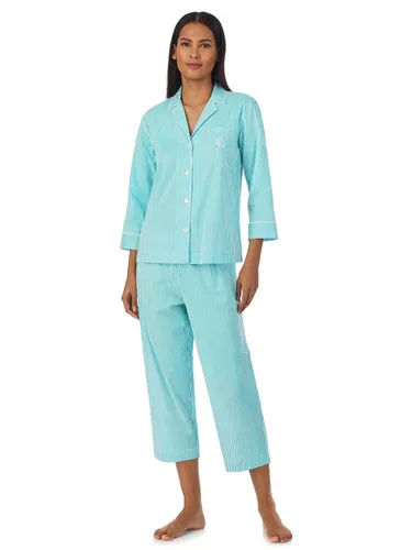 Lauren Ralph Lauren 3/4 Length Pyjamas - Turquoise Stripe - Female