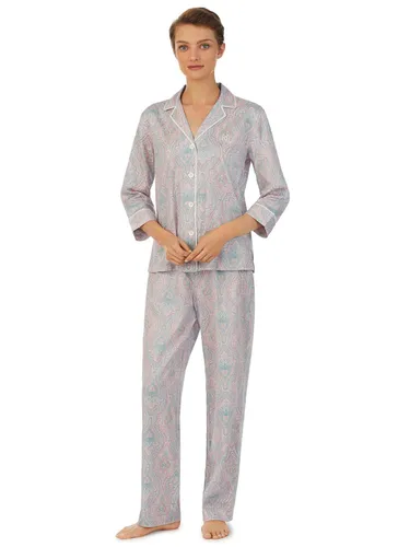 Lauren Ralph Lauren 3/4 Sleeve Paisley Print Pyjamas, Pink/Multi - 133 Paisley - Female