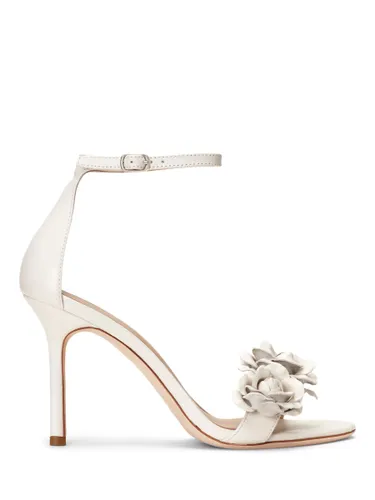 Lauren Ralph Lauren Allie Leather Flower Stiletto Heeled Sandals, White - White White - Female