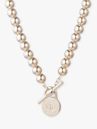 Lauren Ralph Lauren Beaded Logo Collar Necklace, Gold - Gold - Female