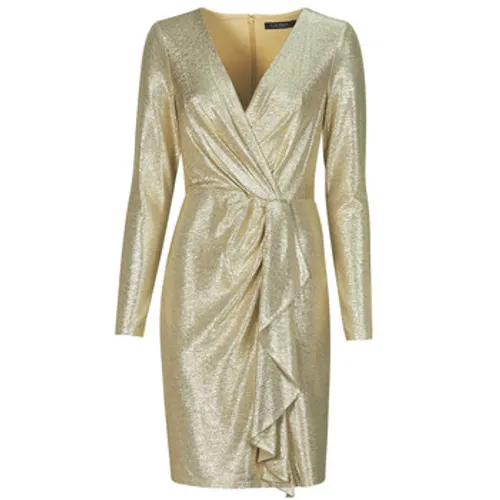 Lauren Ralph Lauren  CINLAIT-LONG SLEEVE-COCKTAIL DRESS  women's Dress in Gold