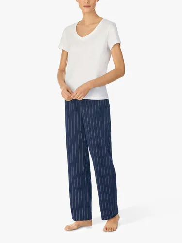 Lauren Ralph Lauren Core Stripe Cotton Pyjama Bottoms - Navy - Female