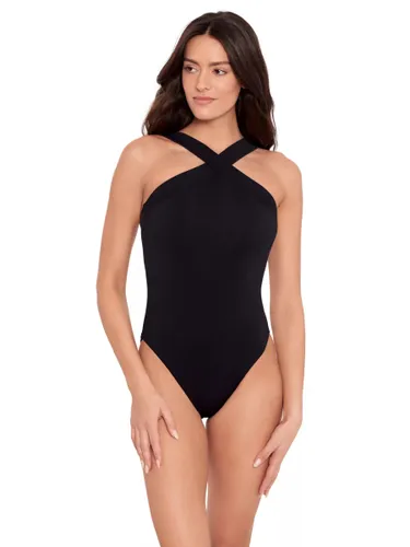 Lauren Ralph Lauren Cross Front Swimsuit, Black - Black - Female