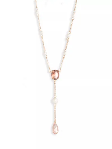 Lauren Ralph Lauren Faux Pearl Y-Neck Necklace, Gold/Pink - Gold/Pink - Female