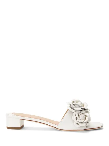 Lauren Ralph Lauren Fay Flower Leather Sandals, White - White White - Female
